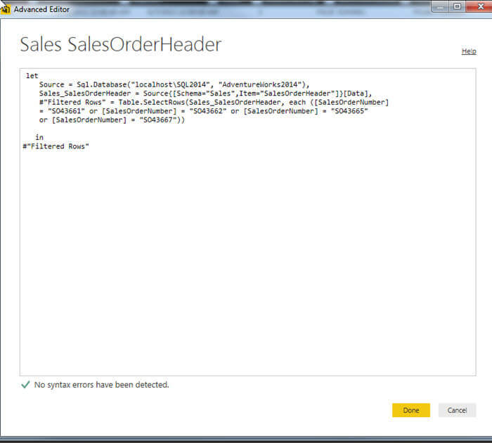 Advanced Editor with filter